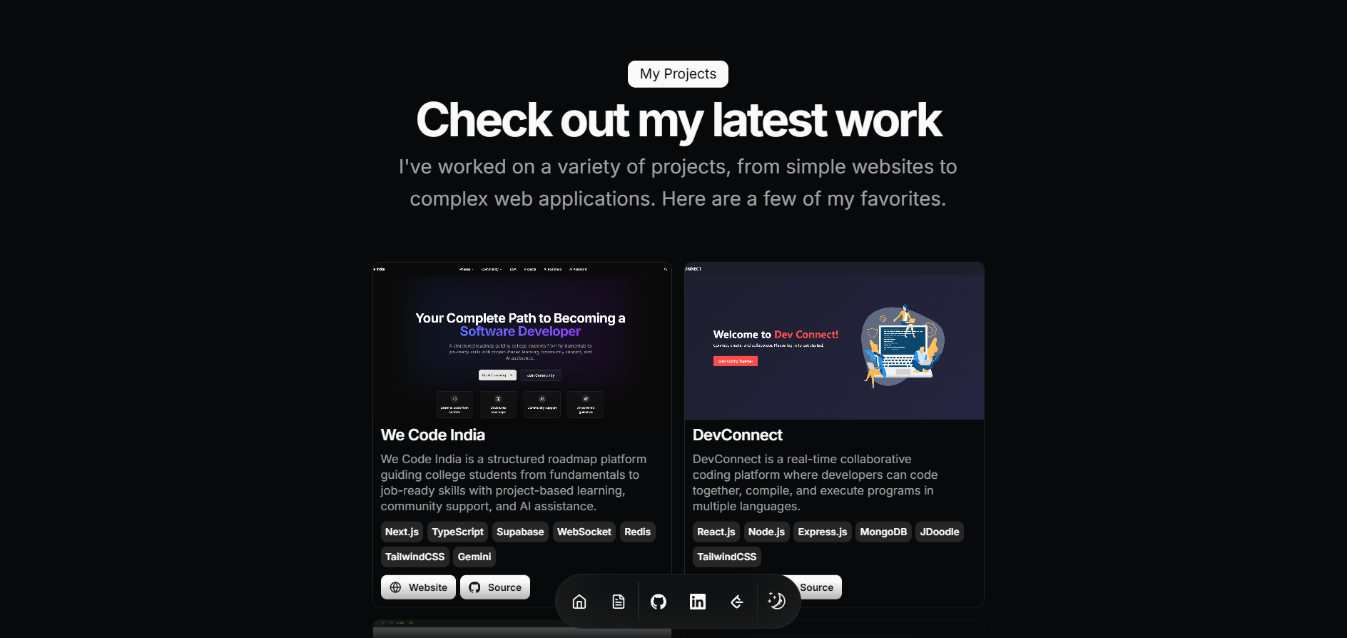 Developer Portfolio — Featured projects presented as interactive case studies